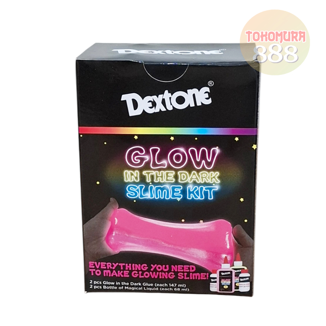 Glow in The Dark Slime Kit Original - Paket Lengkap Lem & Cairan Ajaib, Aman untuk Anak