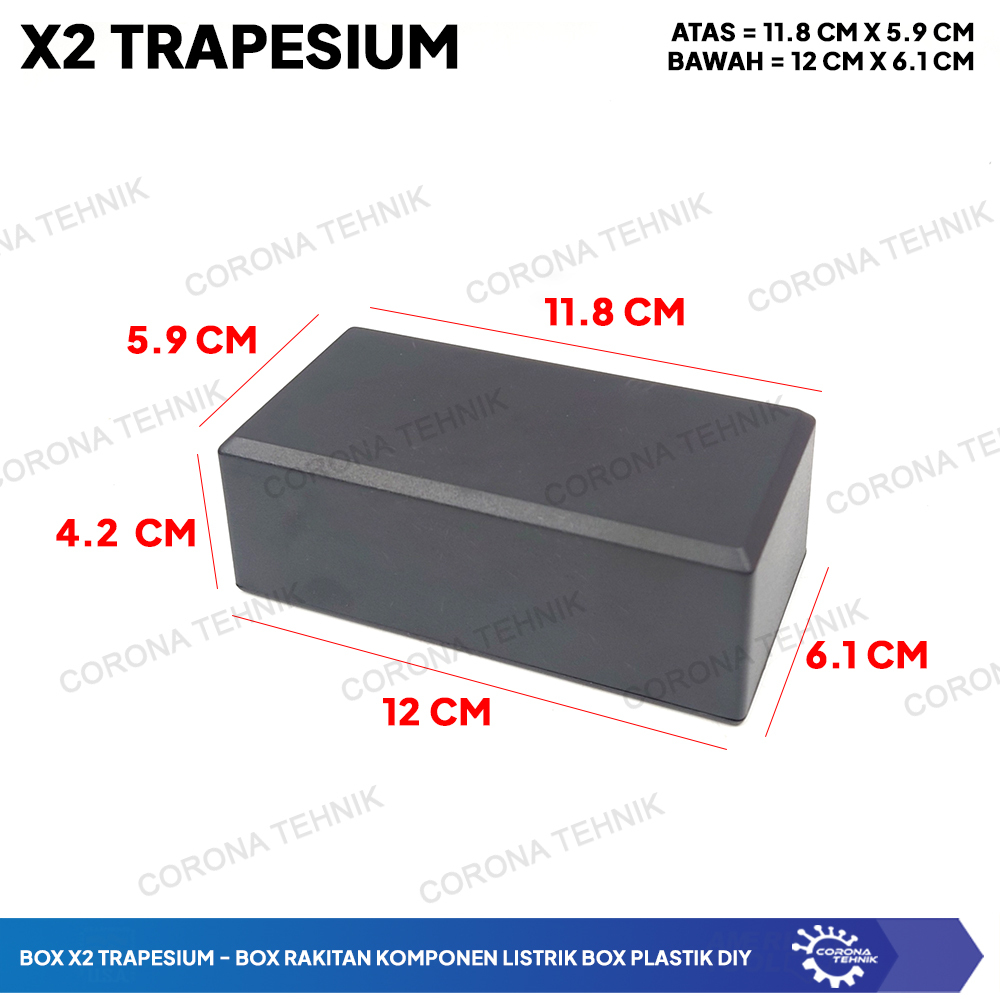 Box X2 Trapesium - Box Rakitan Komponen Elektronik Box Plastik DIY