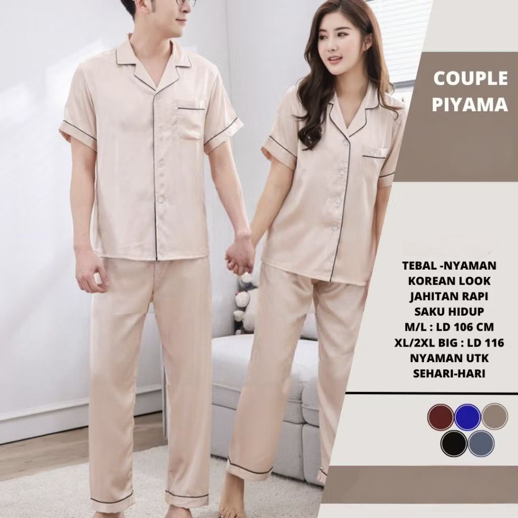 Piyama pajamas baju tidur couple pria wanita hadiah kado gift nikahan wedding pernikahan prewedding 