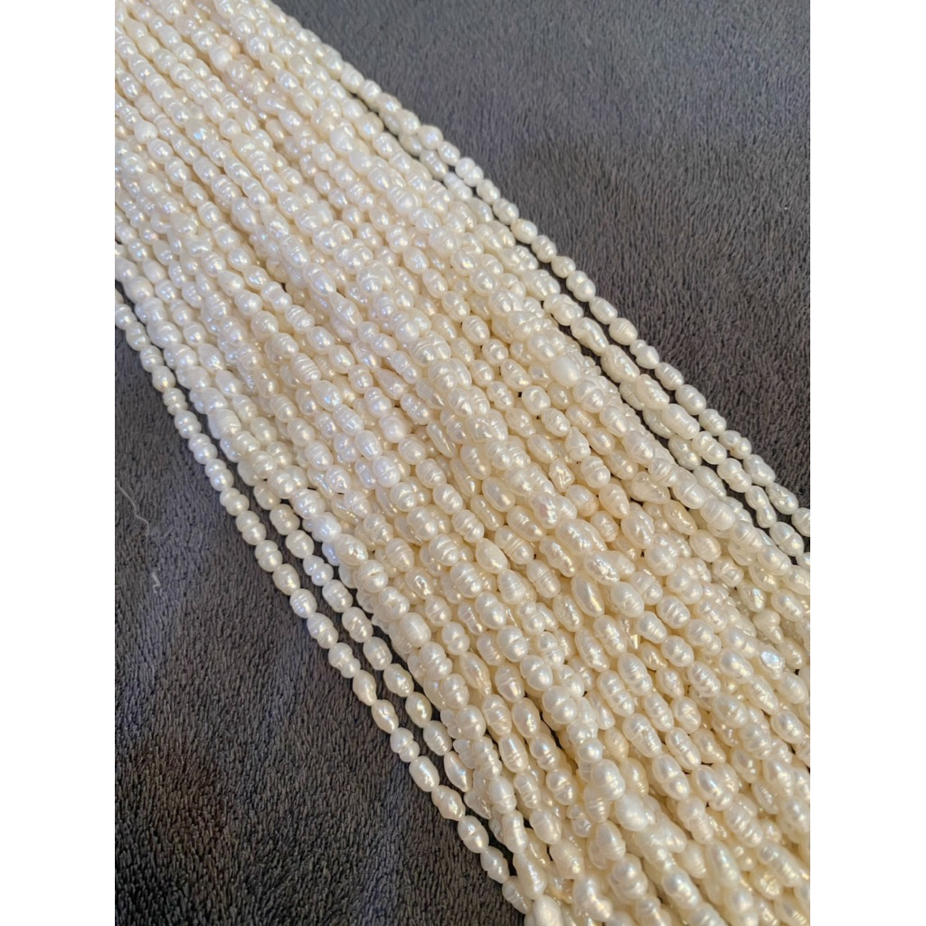 Bahan Kalung Mutiara Oval Baby 4-4.5mm Kalung Mutiara Air Tawar DIY PEARL Mutiara Lombok