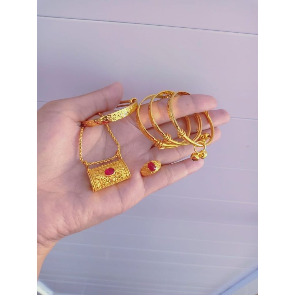 Set Gelang 3 Bulanan Bayi Xuping|Set 3 Bulanan Bayi Xuping|Set Xuping 3 Bulanan Bayi