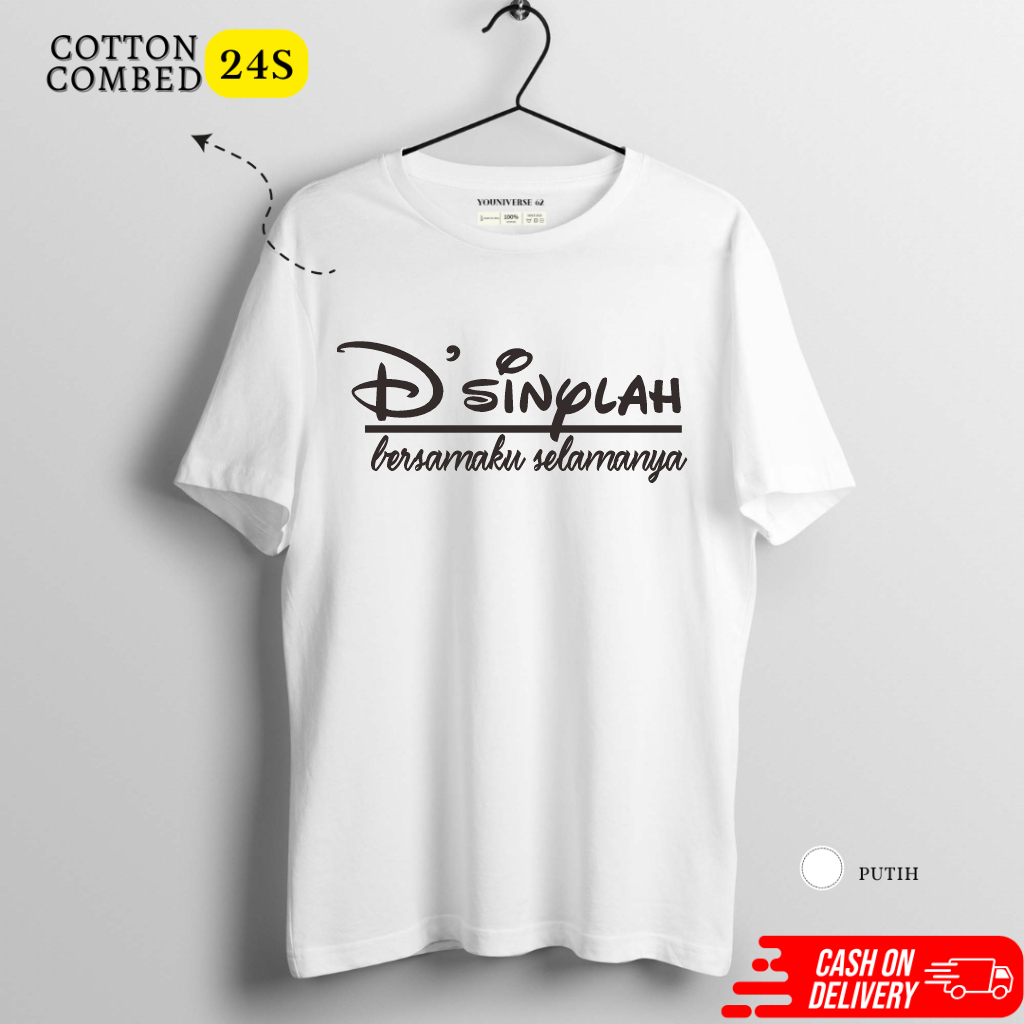 Baju Kaos Plesetan Logo Disneyland Parodi Merek Brand Logo Kata Tulisan Lucu Unik Pria Wanita