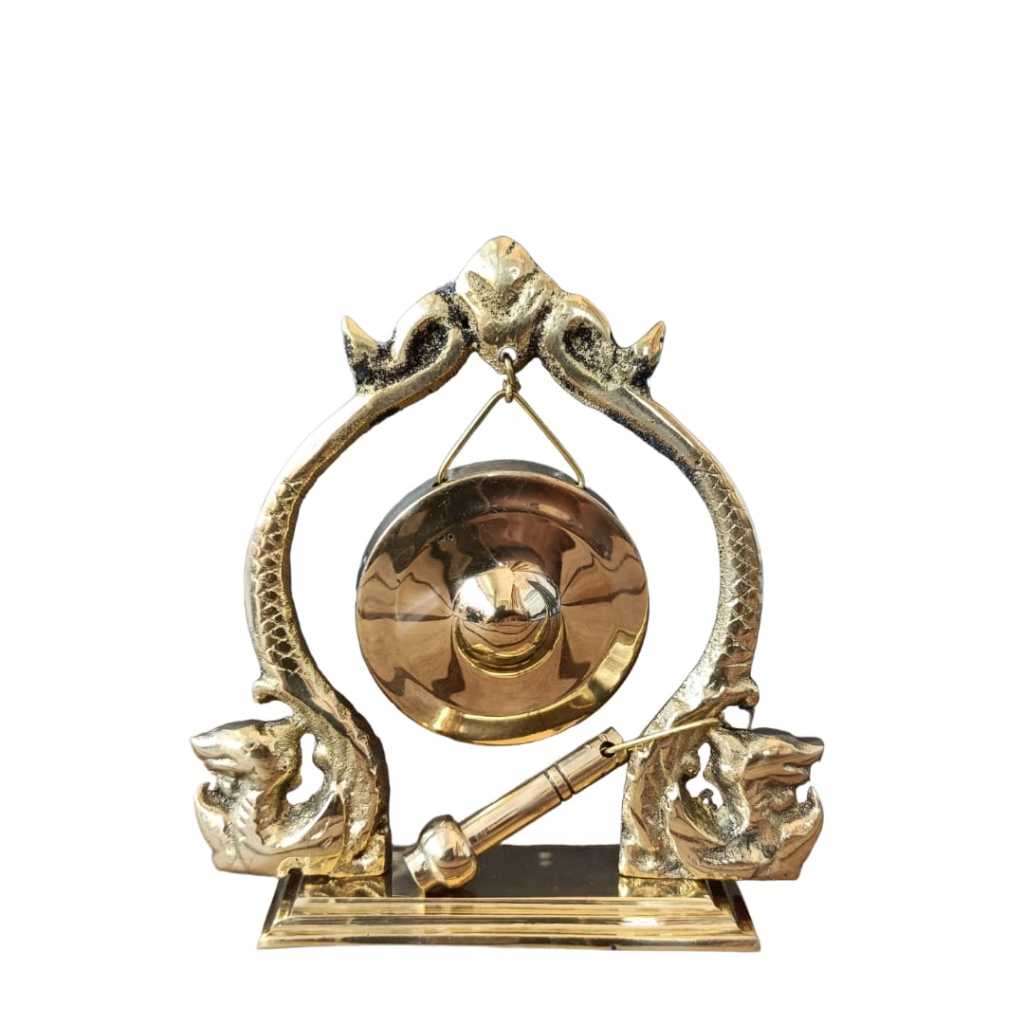 Miniatur Gong Peresmian Kuningan Souvenir Cinderamata