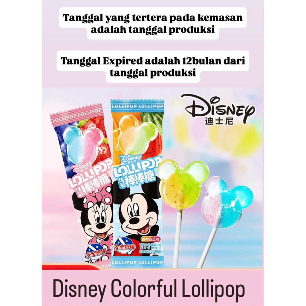 

[READY STOCK] DISNEY COLORFUL LOLLIPOP RASA STRAWBERRY BLUEBBERY DAN ORANGE WATERMELON