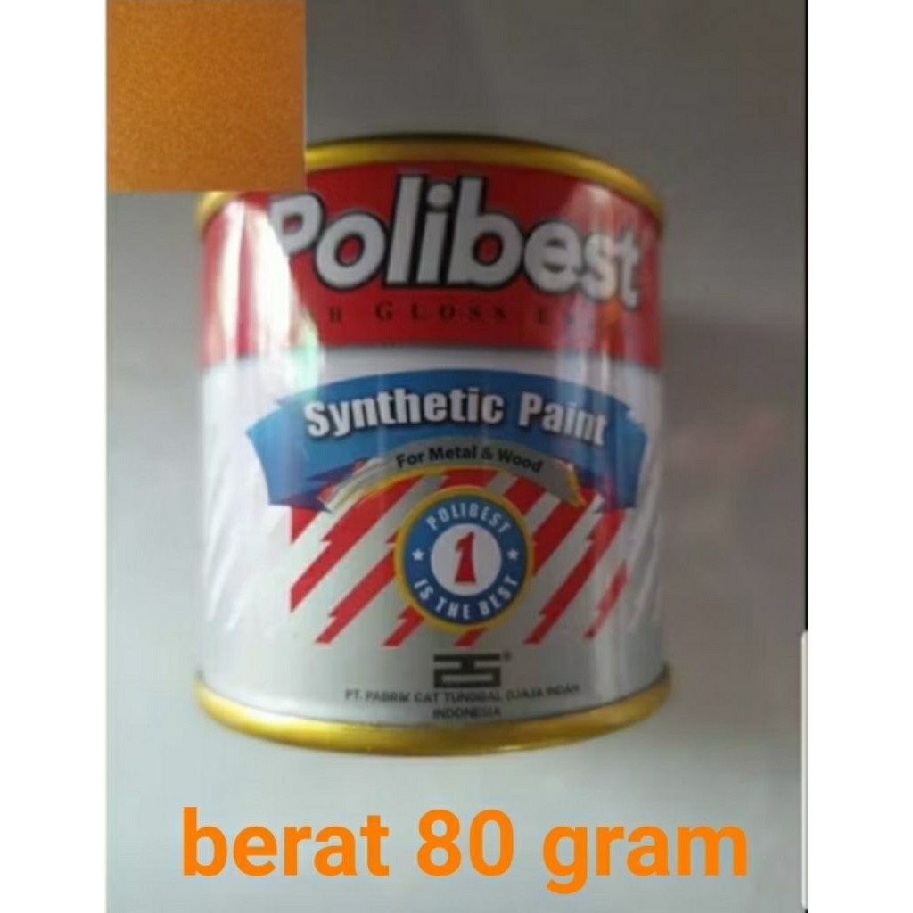 

Cat minyak warna emas/gold polibest, berat 80 gram
