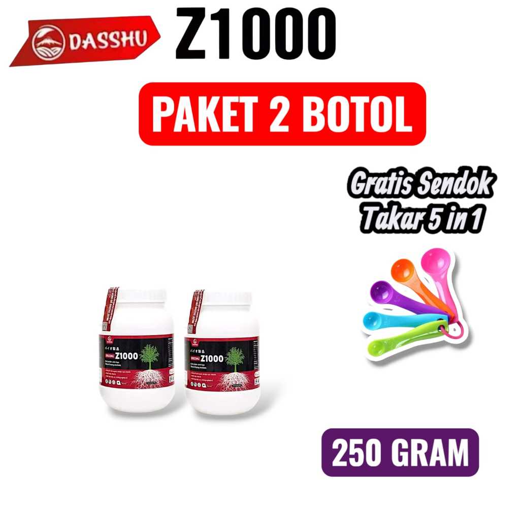 Dasshu Z1000 Jepang Original 250 Gram PAKET 2 BOTOL Bonus 1 Set Sendok Takar Pupuk Organik Jepang