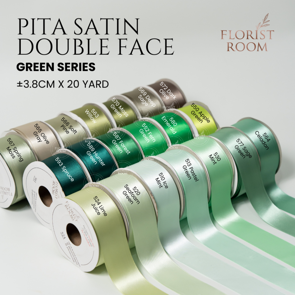 

Pita Satin Double Face ±3.8cm x 20 Yard - Satin Ribbon Double SIde - Premium Ribbon Good QUality