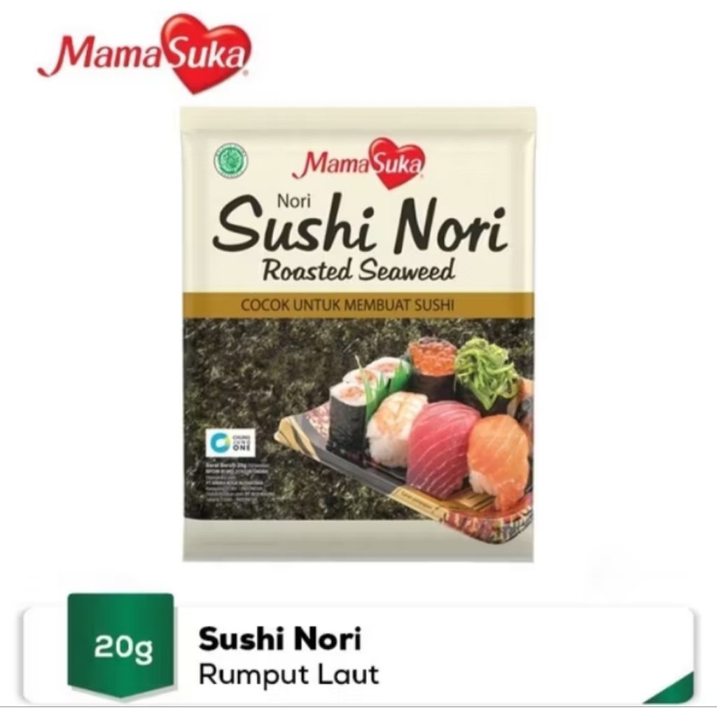 

MAMASUKA SUSHI NORI 20GR / NORI LEMBARAN 20X20 CM