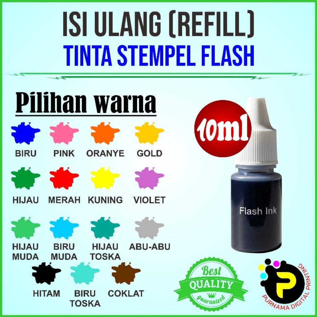

Tinta Stempel Flash Warna Tanpa Bak Tinta | Stempel Otomatis
