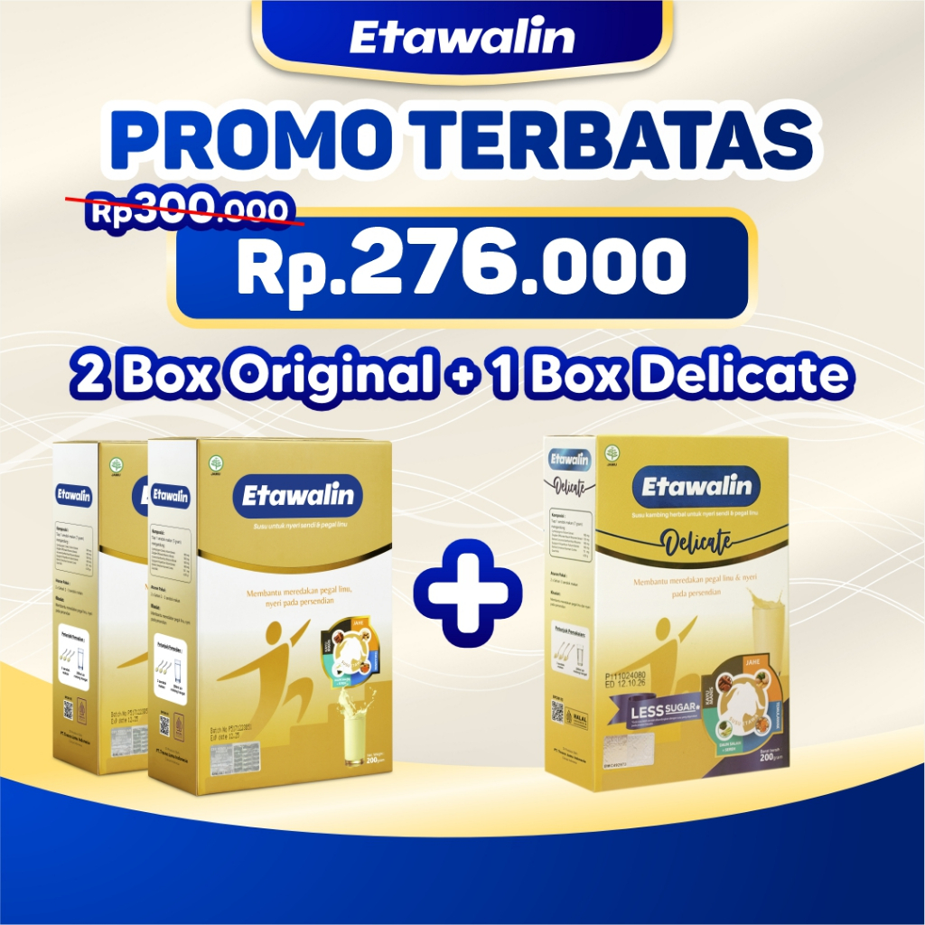 

Promo Paket Bundle Etawalin Susu Untuk Mengatasi Masalah Tulang Dan Sendi : Isi 200 Gram