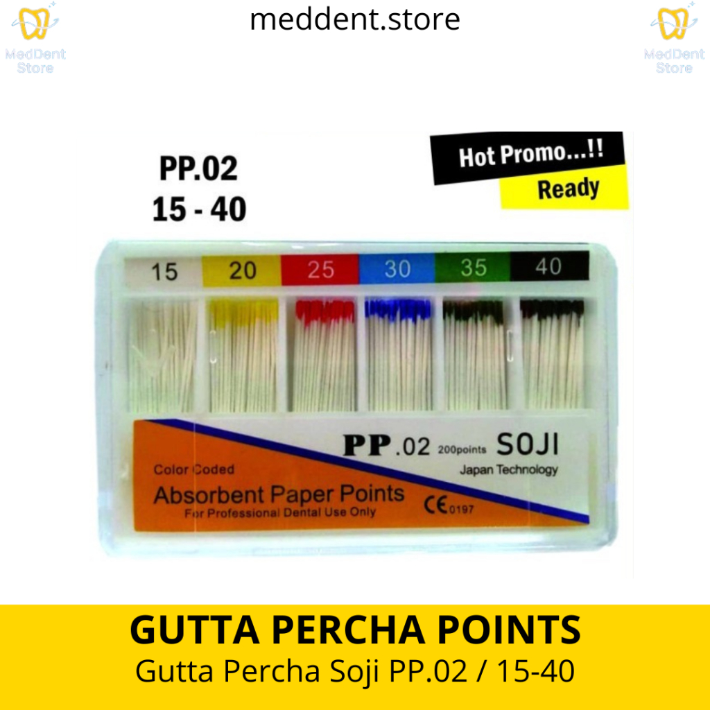 Dental Gutta Percha Absorbent Paper Point PP.02 No 15-40 SOJI