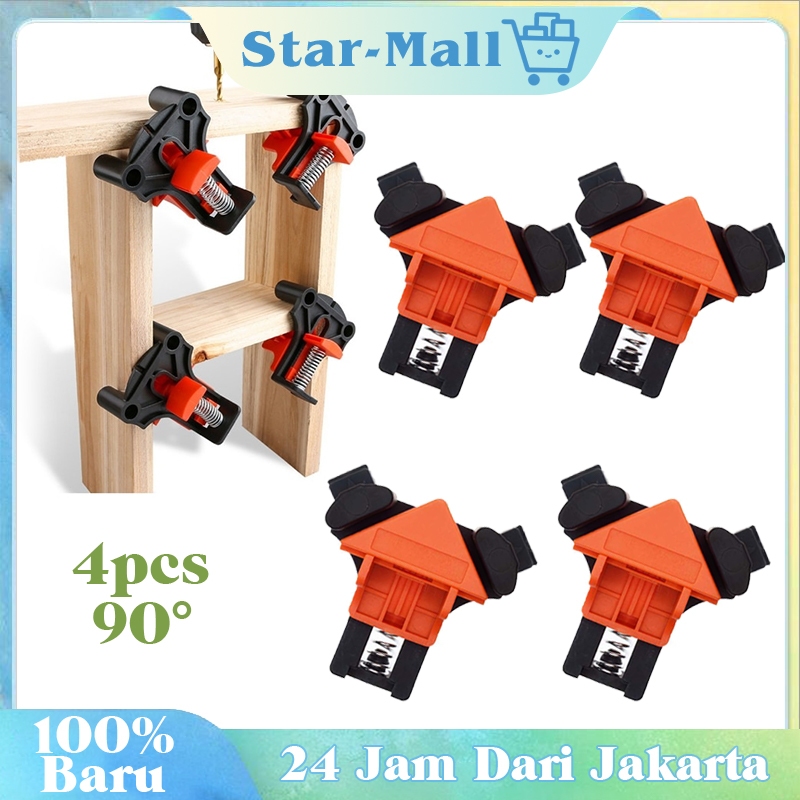 4pcs Klem Siku Kayu Alat Penjepit Sudut Siku Alat Pertukangan Kayu