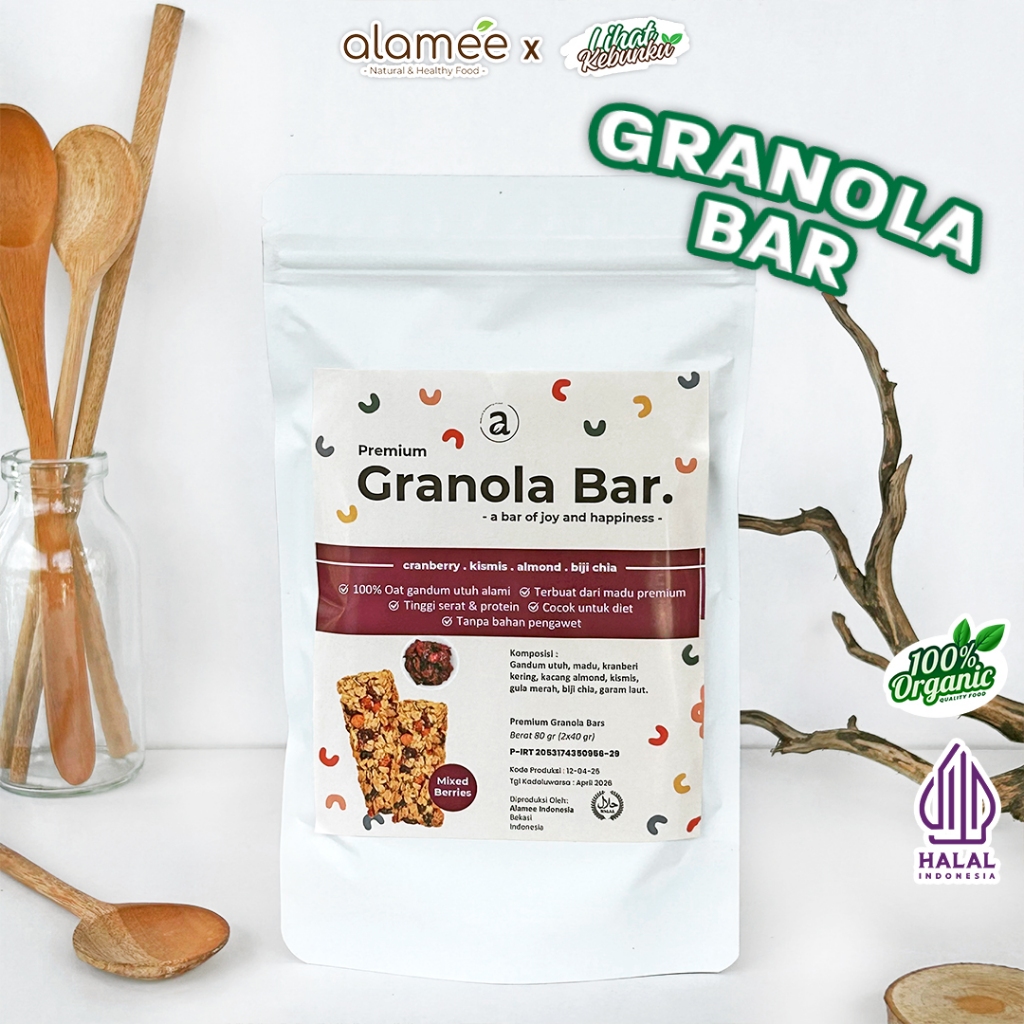 

ALAMEE Cemilan Diet Granola Bar - Mixed Berries Snackbar Healthy Snack Sehat Camilan 80gr LIHAT KEBUNKU