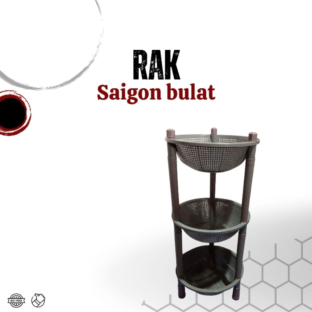 Rak susun 3 saigon bulat - rak bawang / serbaguna plastik