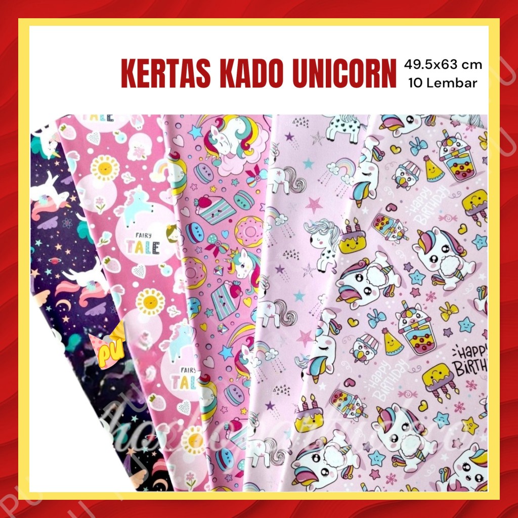 

KERTAS KADO UNICORN ISI 10 / Kertas Kado UNICORN