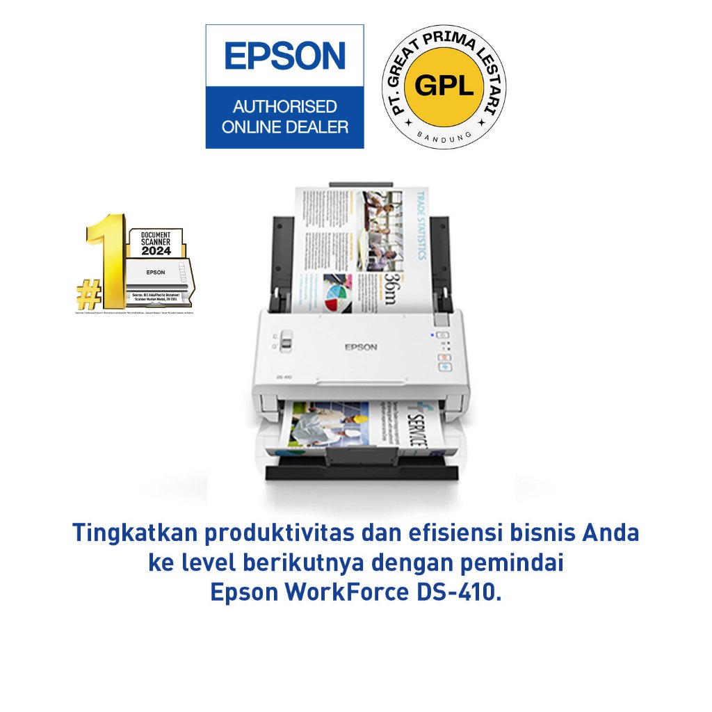 Scanner Epson DS410 DS 410 DS-410 - Epson WorkForce DS-410 A4 Duplex Sheet-fed Document Scanner