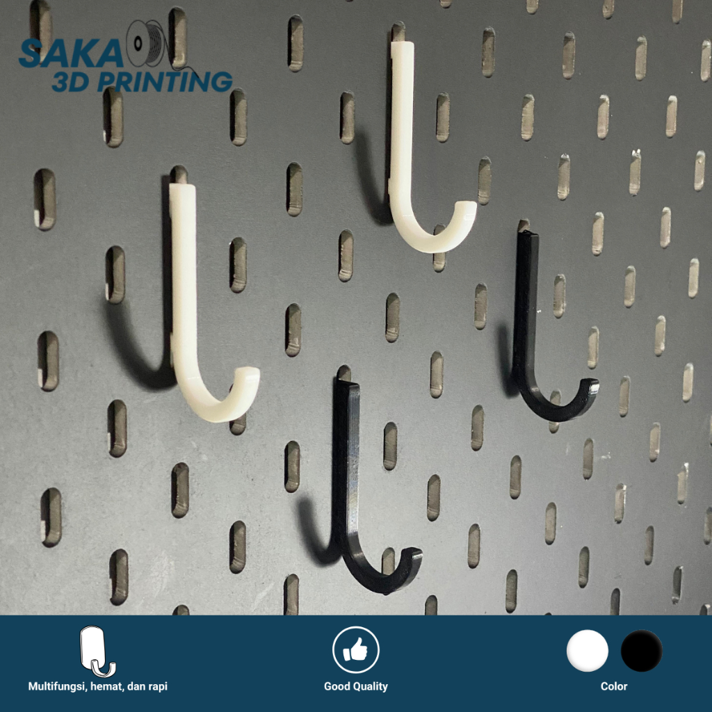 J Hook Pegboard Skadis – Gantungan, Pengait Serbaguna Pegboard Skadis