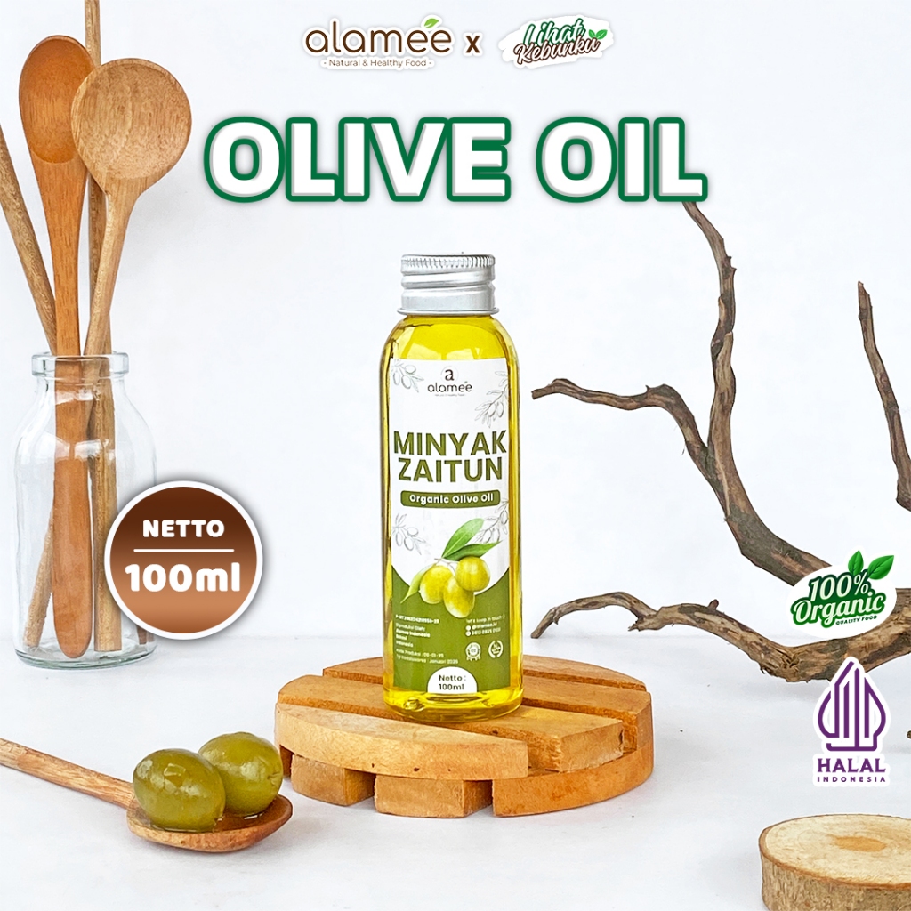 

ALAMEE Minyak Zaitun Asli Untuk Diminum Olive Oil Extra Virgin Organic Organik Masak EVOO 100ml LIHAT KEBUNKU