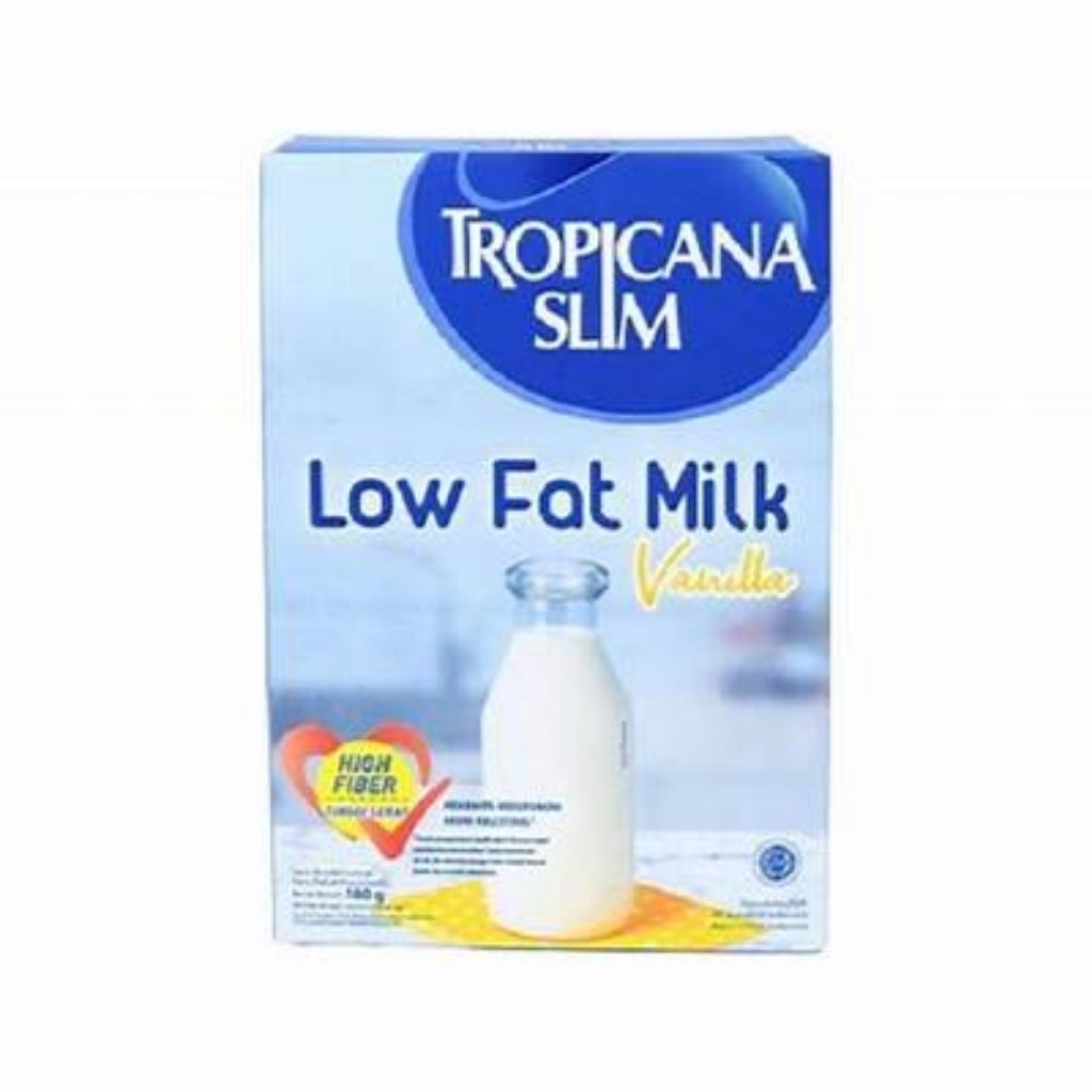 

Tropicana Slim Low Fat Milk Vanilla 180g 1dus isi 12pcs