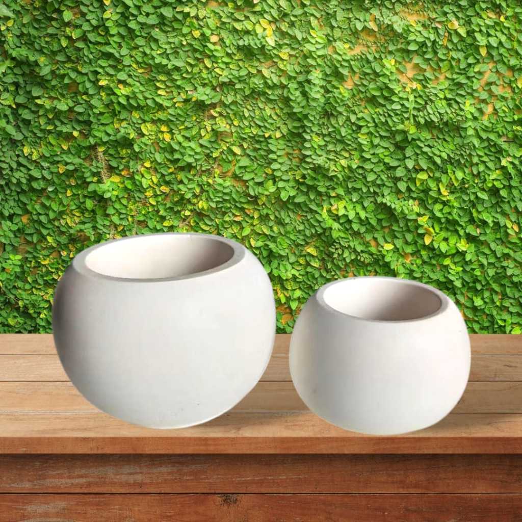 POT SUKULEN BULAT BESAR / POT KAKTUS / POT SEMEN /POT LILIN | SOUVENIR CONCRETE POT MINI