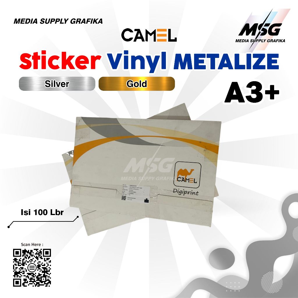 

Stiker Vinyl Metalize Silver Metalize Gold A3+ | Camel