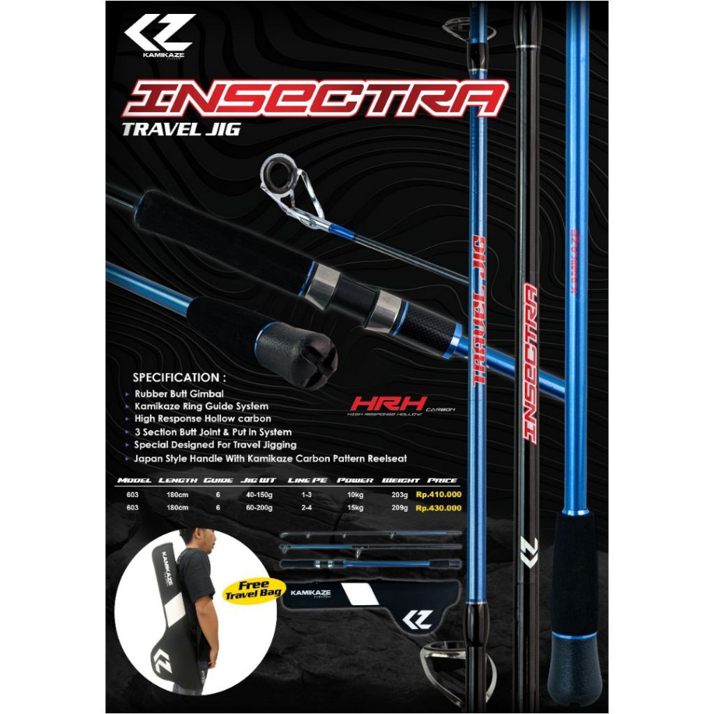 JORAN TRAVEL KAMIKAZE INSECTRA TRAVEL JIG 180CM PE 1-3 DAN PE2-4