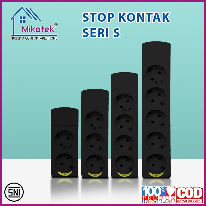 Mikotek Stop Kontak 2 3 4 5 Lubang Seri S / Colokan Listrik SNI