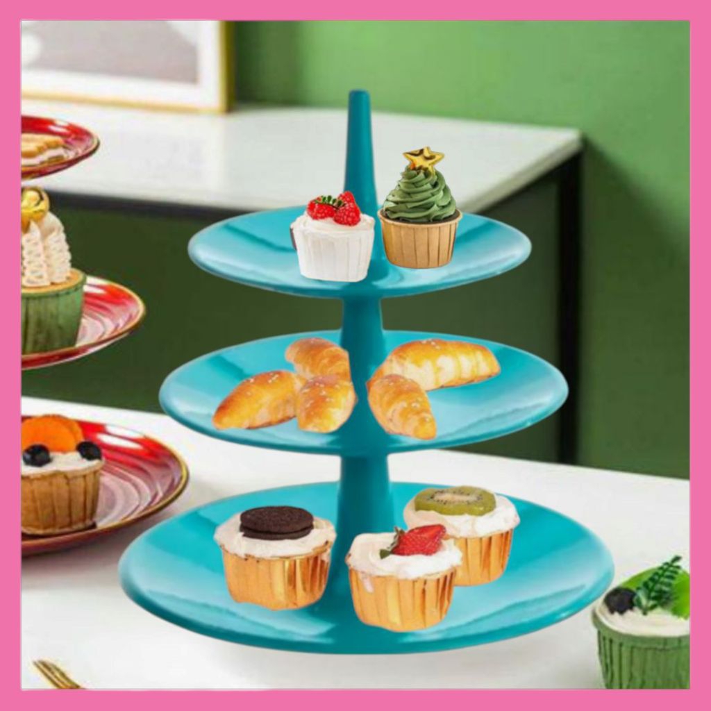 Rak Kue Susun Elianware Cup Cake Stand 3 Tingkat Susun Plate Cake Stand Muffin Cake Stand