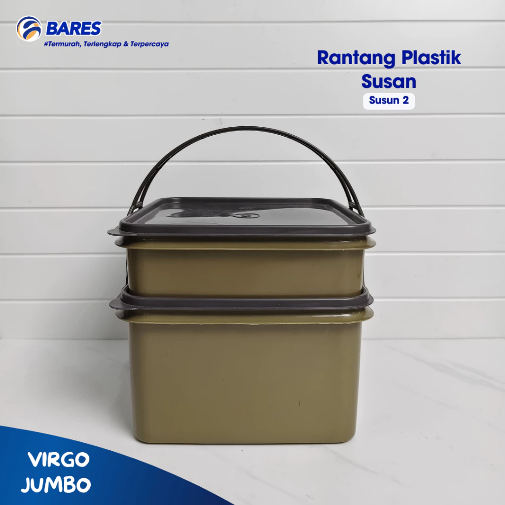 Susan Rantang Plastik Virgo JUMBO Susun 2 Mocca | Rantang Hajatan | Rantang Plastik