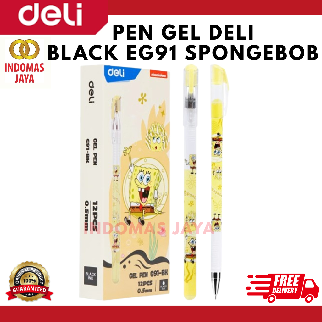 

Deli Pulpen Gel / Gel Pen 0.5MM Tip Spongebob Special Edition EG91 Black (HARGA PER PCS)