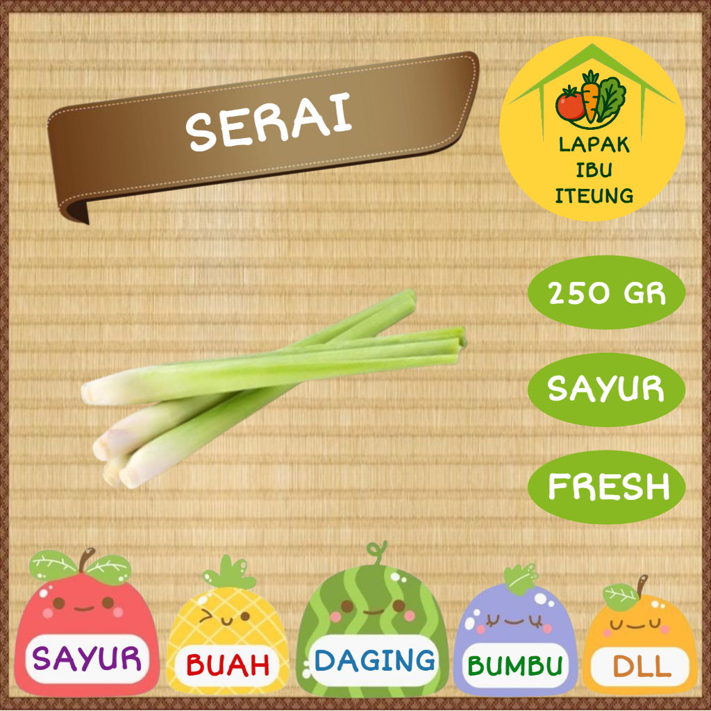 

SERAI INSTAN BANDUNG 1/4KG 250GR SEGAR / SEREH FRESH SAYUR SAYURAN PASAR