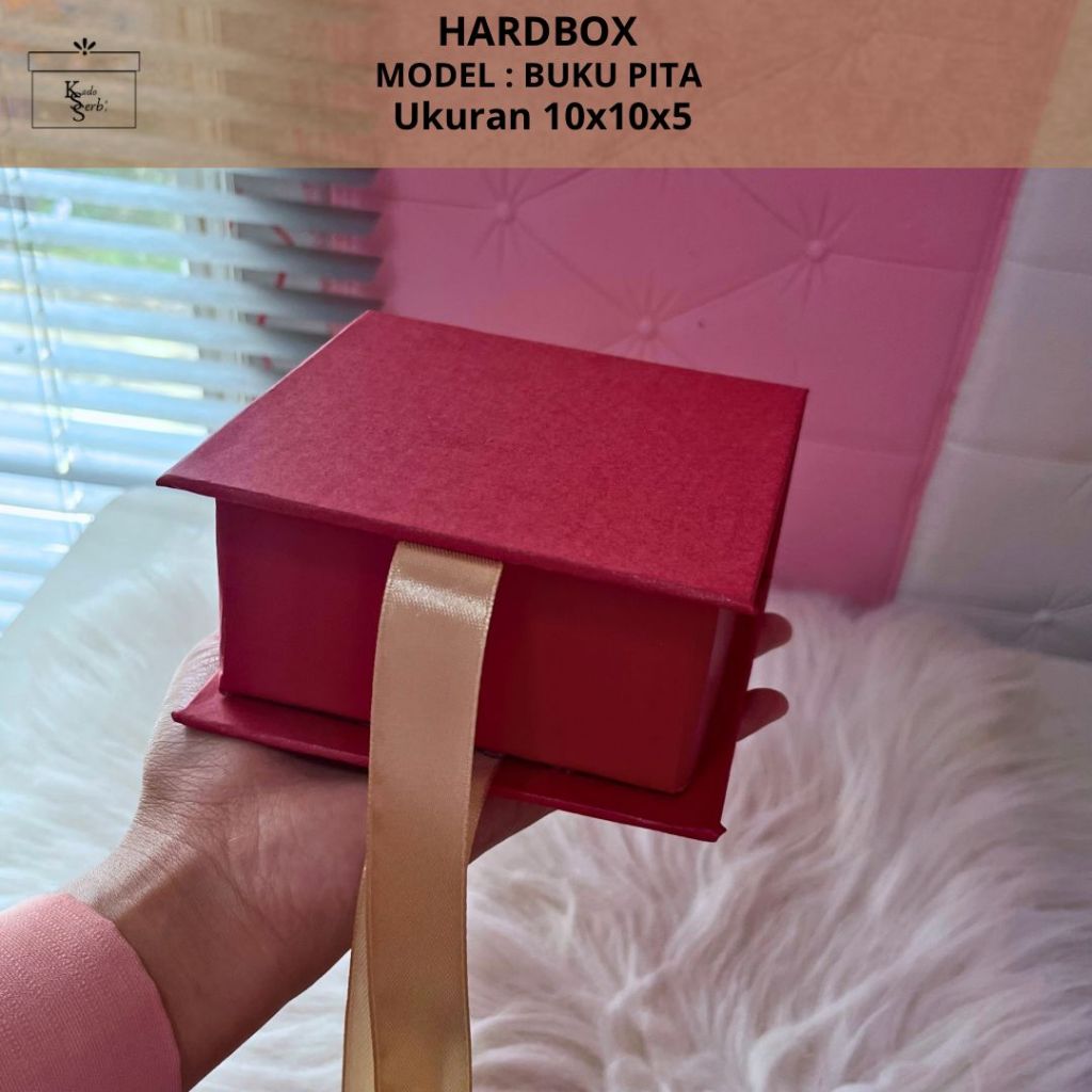 Hardbox model buku pita uk. 10x10x5 cm | kotak kado | hampers | giftbox | Hardbox custom