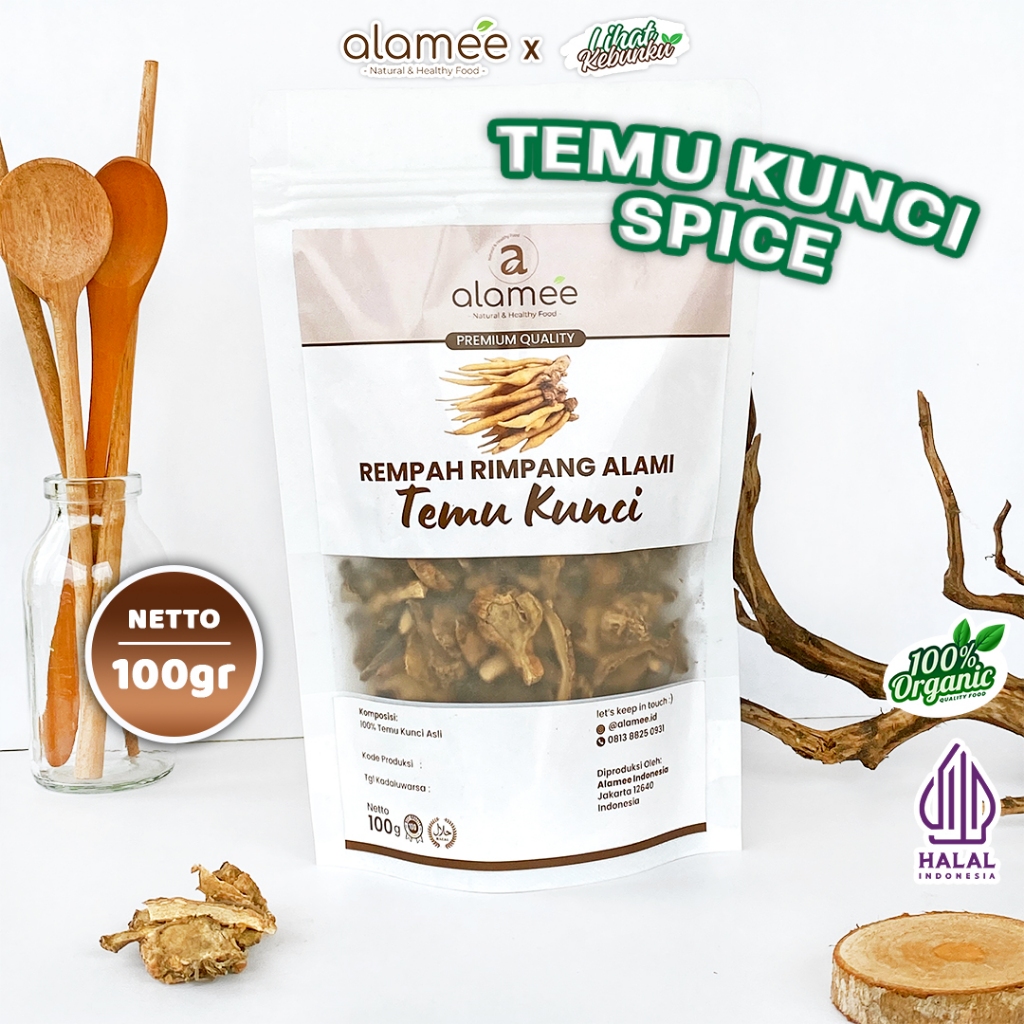 

ALAMEE Temu Kunci Kering Fingerroot Rempah Rimpang Alami Iris Bumbu Seasoning Masakan Masak 100gr LIHAT KEBUNKU