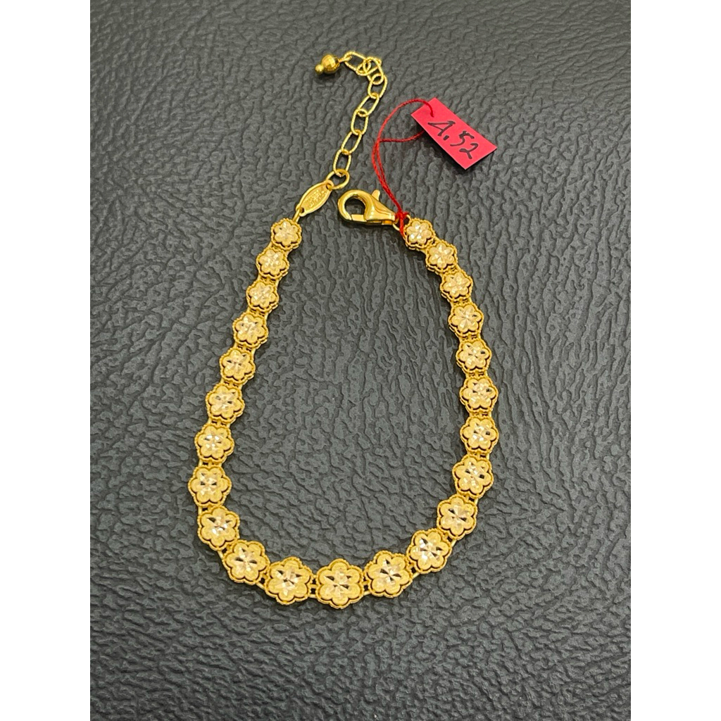 ubs gold gelang flower hexagon model baru emas asli