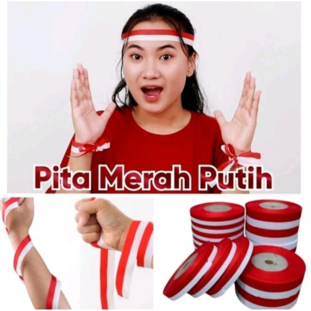 

6 meter Pita bendera kain Merah Putih 17 agustus kemerderkaan 1,2 - 5cm panjang 6 meter ( bukan rol ) hiasan hut kemerdekaan RI