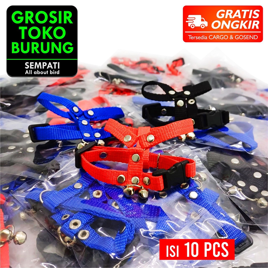 SEMPATI GROSIR Harnes Burung Rompi Baju Parrot Merpati Alap Alap Paruh Bengkok 10 Pcs Harness Hernes