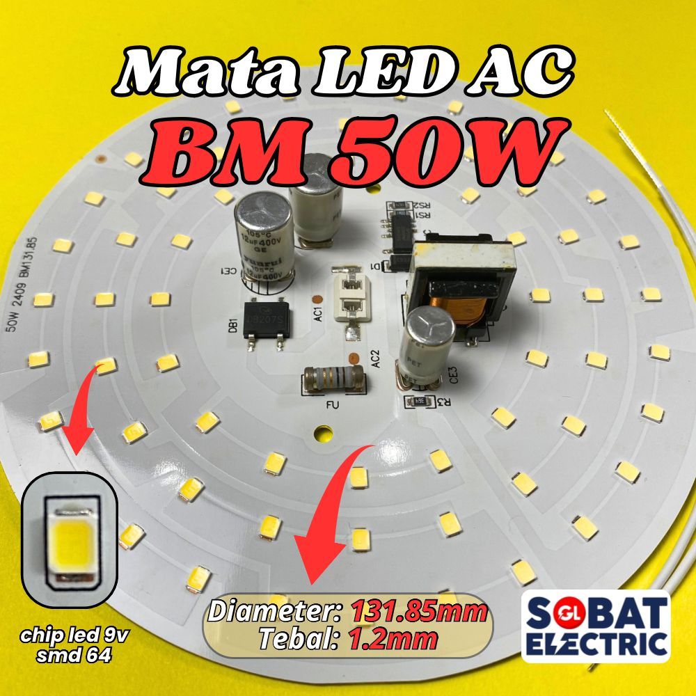 PCB Mata Lampu LED 50w Tanpa Driver - Mata LED AC Langsung 220V (BM)