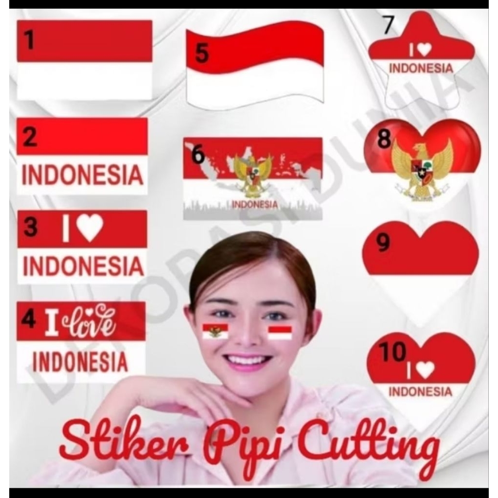 

stiker pipi merah putih 17 agustus kualitas super/tempelan pipi
