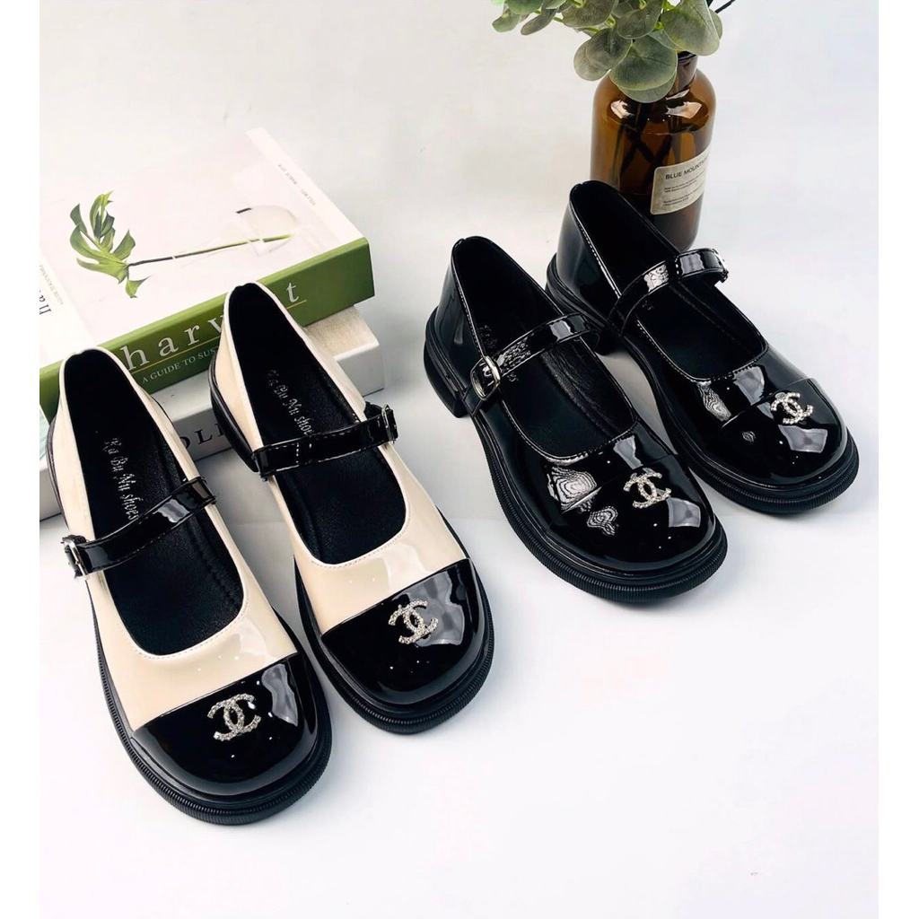 630 sepatu  Pantofel cewek korean style mary jane wanita murah flat kuliah kerja jalan modis fashion