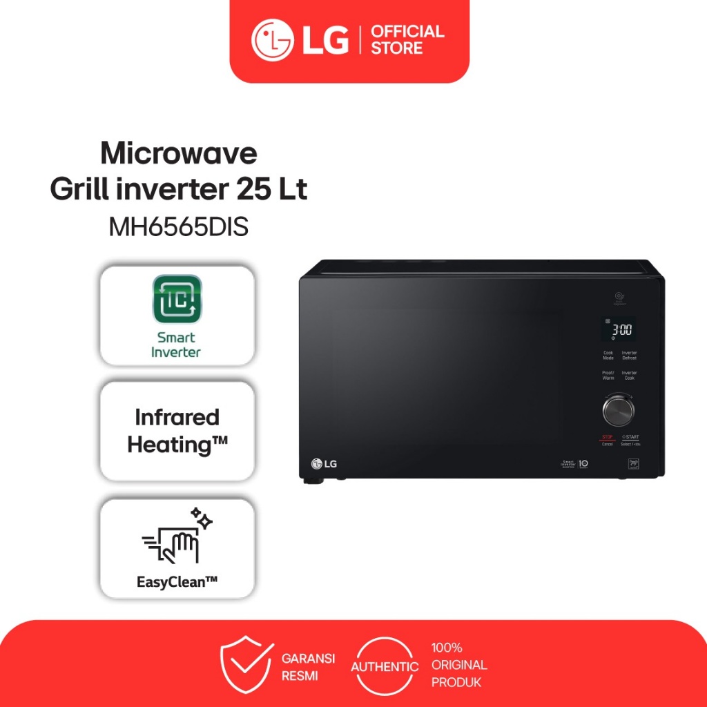 LG NeoChef Microwave Grill 25L - Infrared Heating - Smart Inverter - EasyClean - MH6565DIS