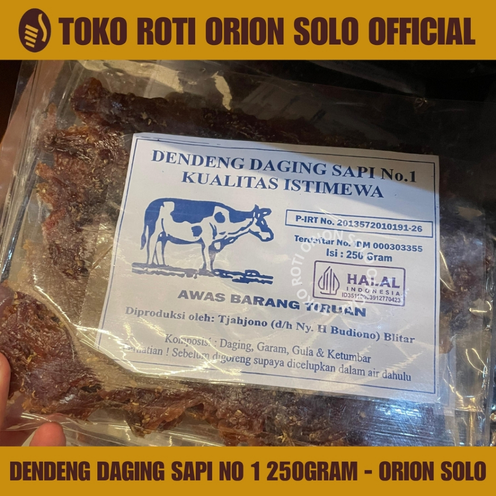 Dendeng Daging Sapi No 1 Kualitas Istimewa 250gr - Orion Solo