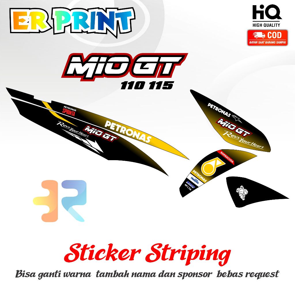 Striping Mio GT 110 115 Sticker 1 Full Set Kanan Kiri Variasi  Desain Petronas