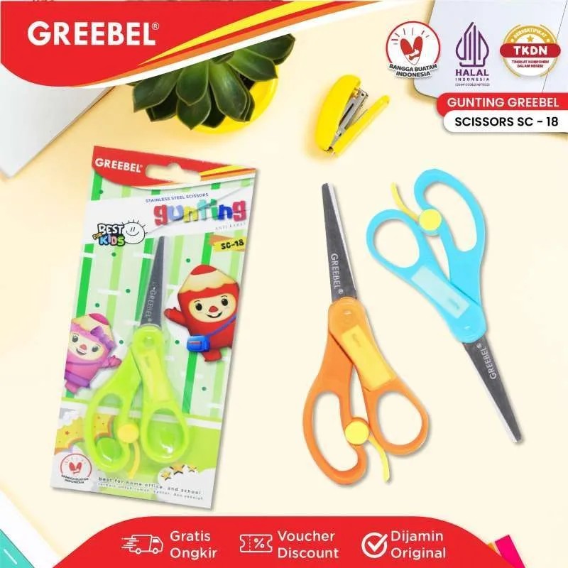 

( 1 BIJI ) GREEBEL Gunting Mini Gunting Anak (GUNTING SC-18) / Gunting Kertas / Gunting Sekolah / Gunting Pastel Lucu
