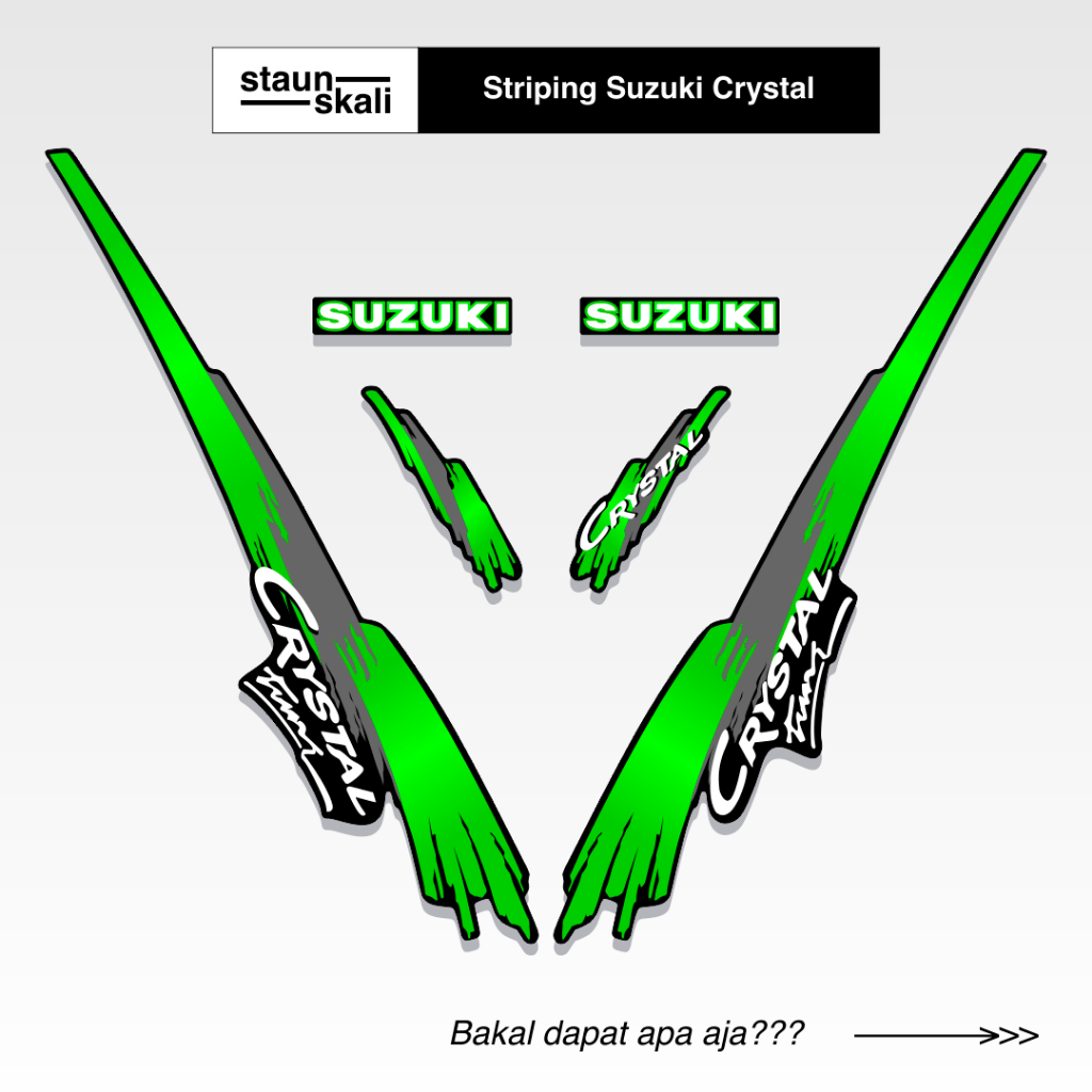 Striping Suzuki Crystal Variasi (7) Sticker Komplit Lis Suzuki Kristal Original