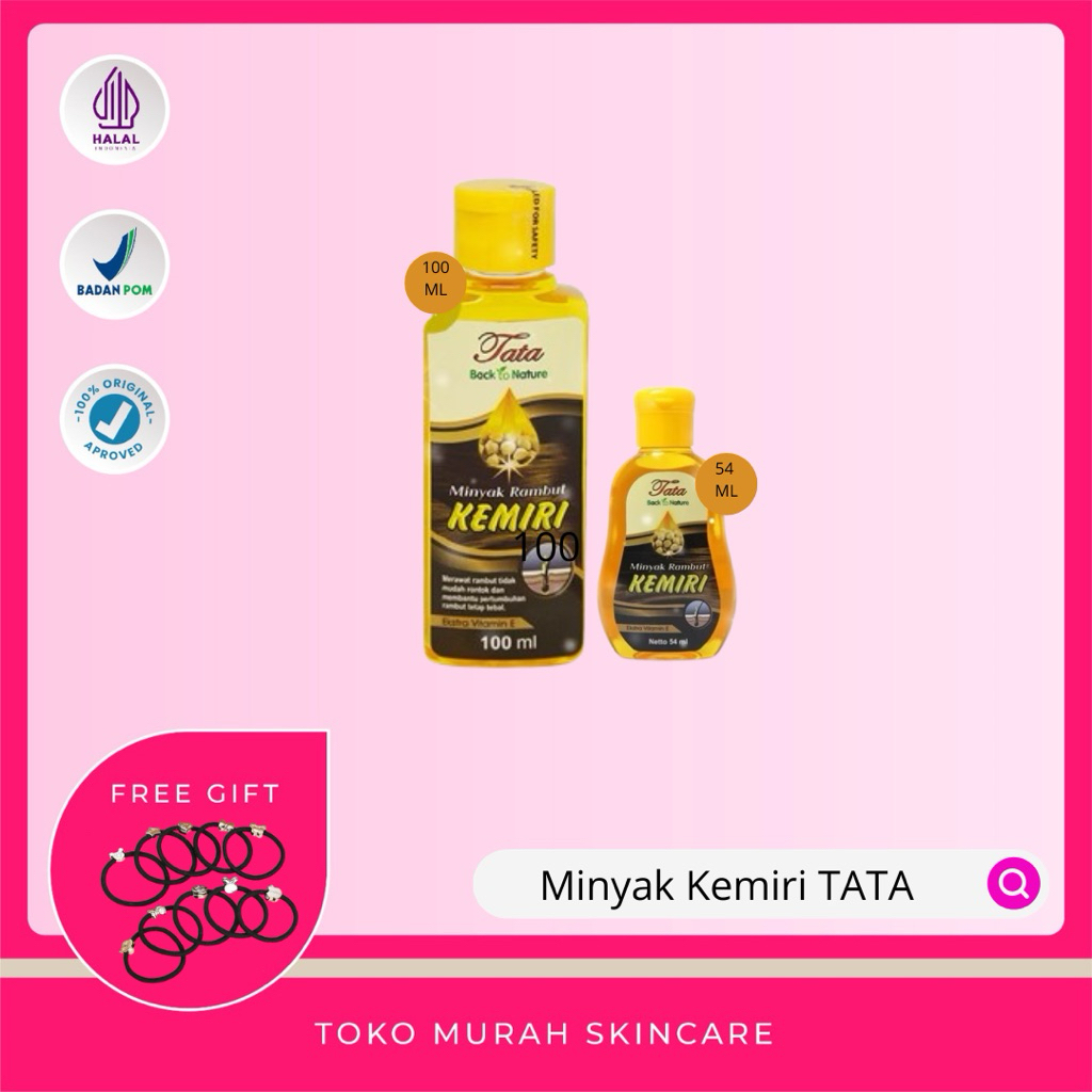 Tata-Minyak Rambut Tata|Tata Minyak Kemiri|Minyak Kemiri Tata 54ml|Minyak Kemiri Tata 100 Ml|Minyak 