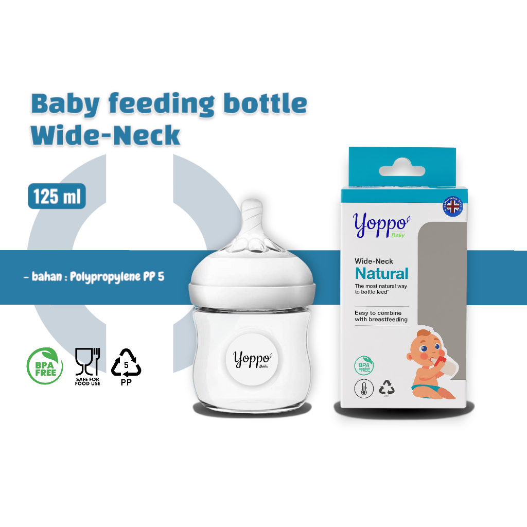 YOPPO BABY Botol Susu Bayi 125ml Anti Kolik / Botol Susu Bayi Newborn 125ml
