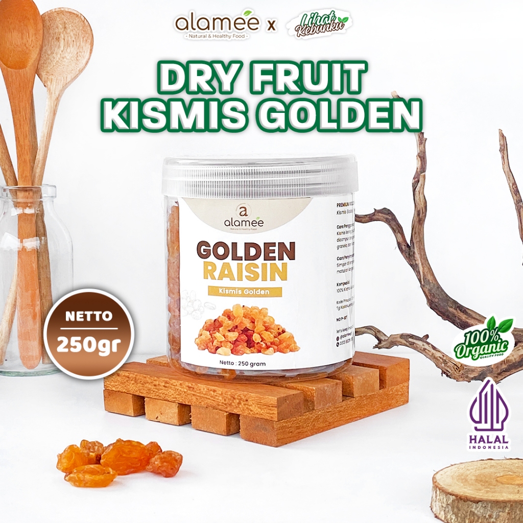 

ALAMEE Kismis Manis Premium Golden Raisin Cemilan Buah Drief Fruit Kuning Emas 250gr LIHAT KEBUNKU