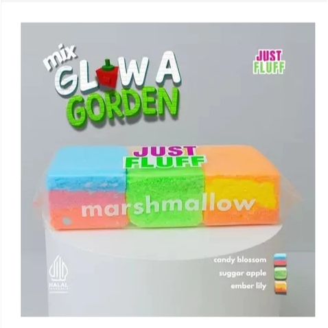 

[1 PACK] MIX GLOW A GORDEN MARSHMALLOW JUSTFLUFF [HALAL]
