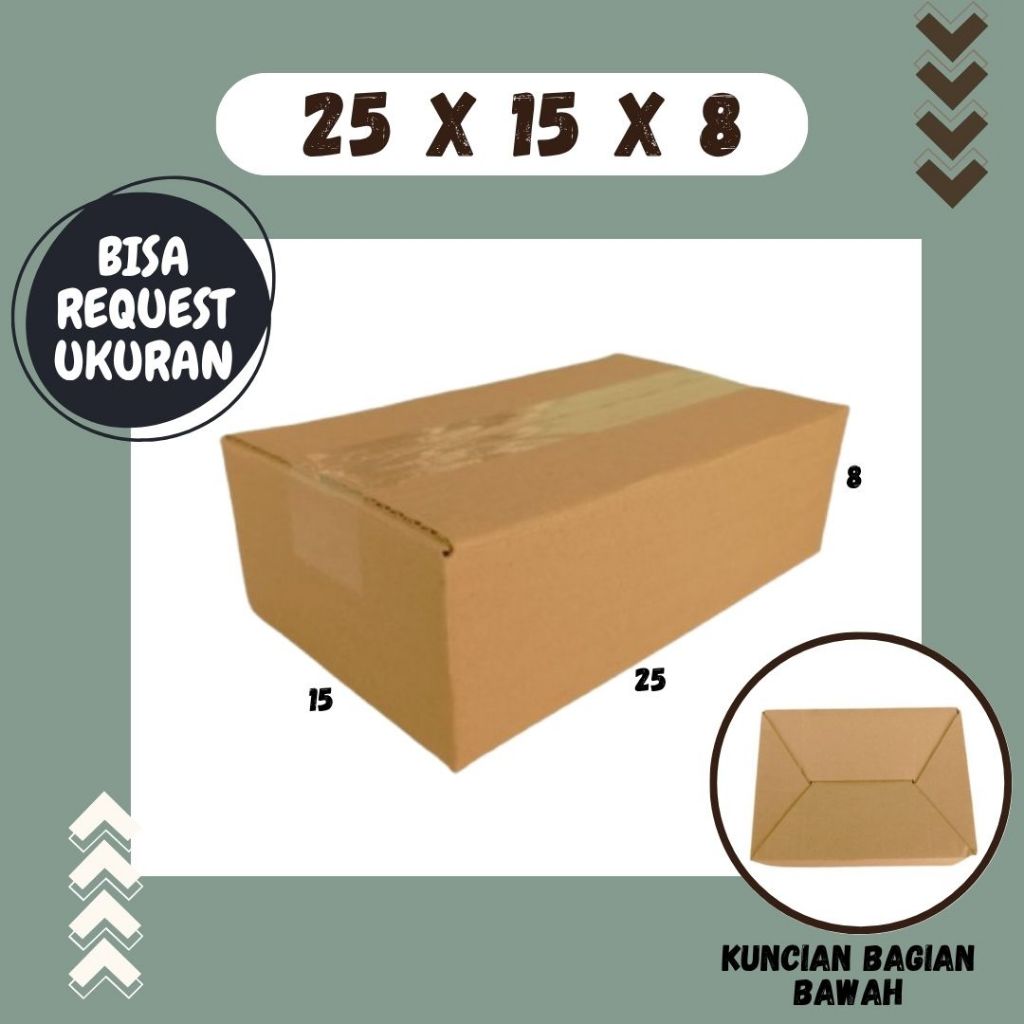 

Kardus 25x15x8 Box A0 Packing Karton Dus Kotak Kemasan kosmetik Jamu Obat Madu Agen Kertas KFC