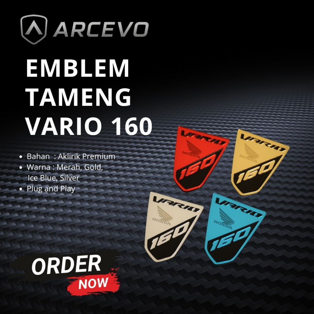 EMBLEM TIMBUL ACRYLIC BATOK DEPAN VARIO 160 LOGO V160 AKSESORIS HONDA VARIO 160 / COCOK UNTUK VARIO